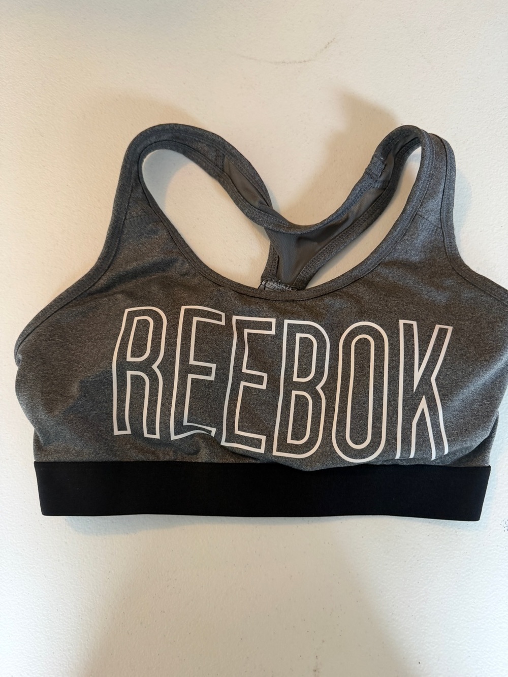 Reebok Women's Gray Logo Sports Bra